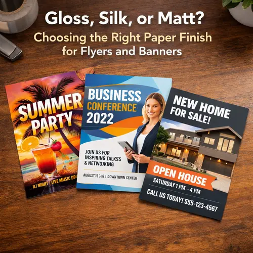 Gloss, Silk, or Matt? Choosing the Right Paper Finish for Flyers and Banners
